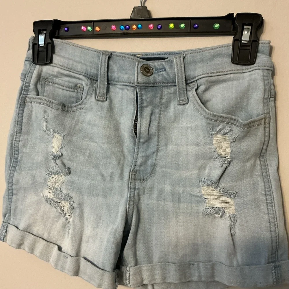 Hollister Light Blue High-Rise Denim Shorts